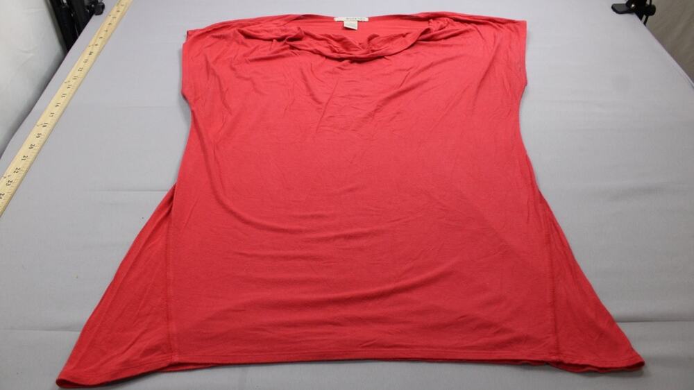 Belah & Codey Cowl Neck Tunic Top Womens XL Red Short Sleeve Stretch